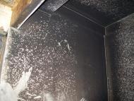 Smoke damaged Sheetrock.